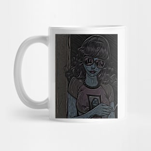 woman in blue Mug